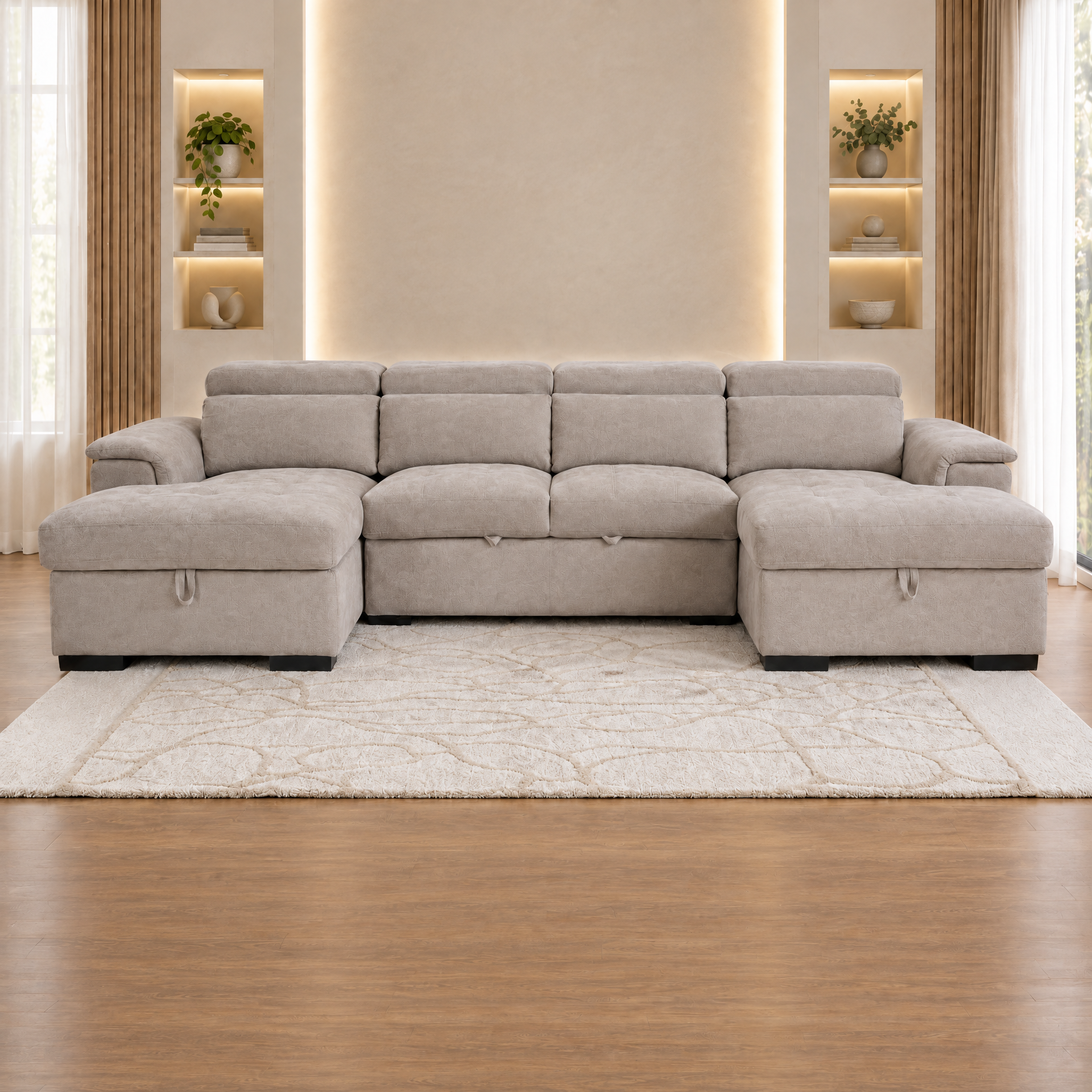 Alaya U-shape corner sofa in Beige