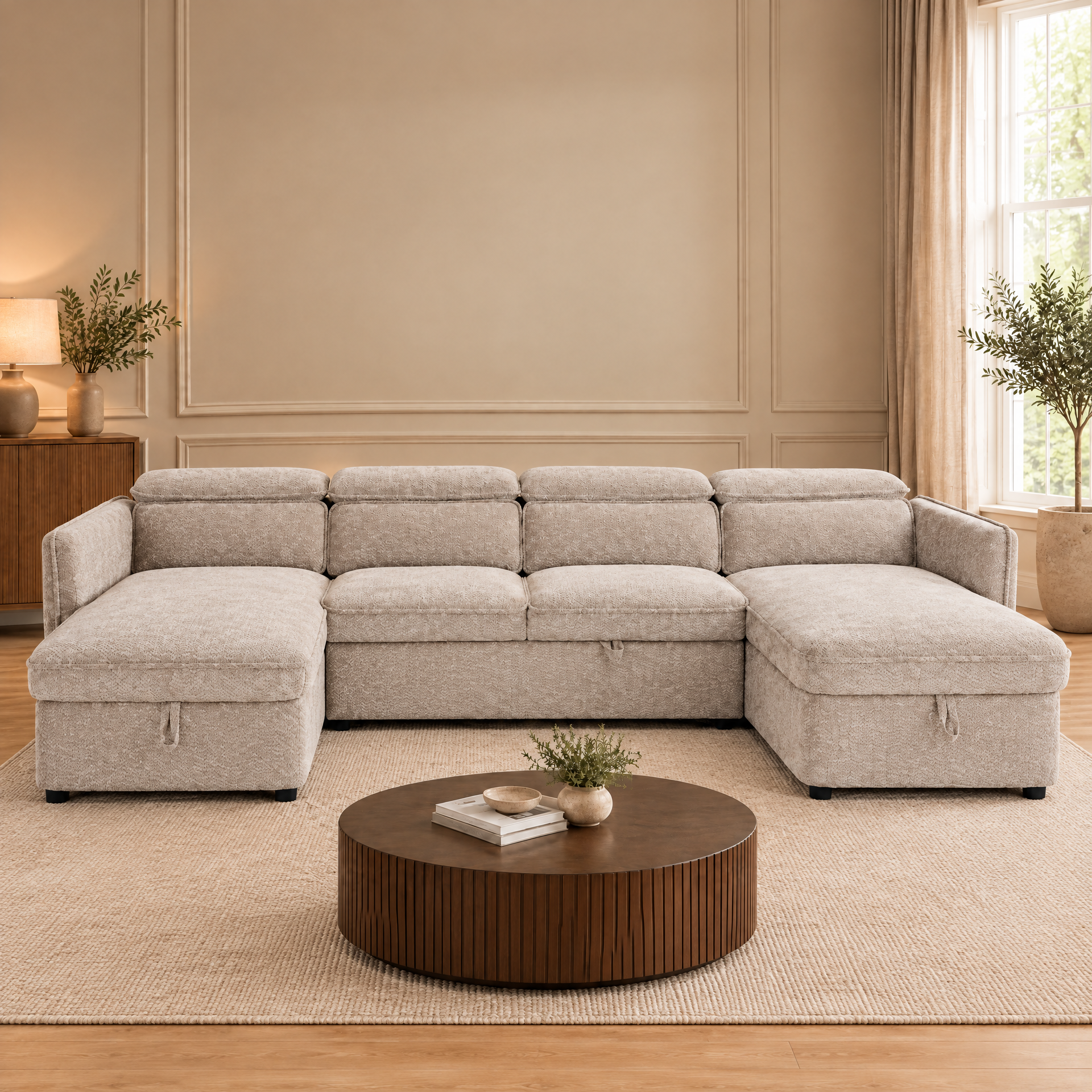 Capri U-shape corner sofa in Beige