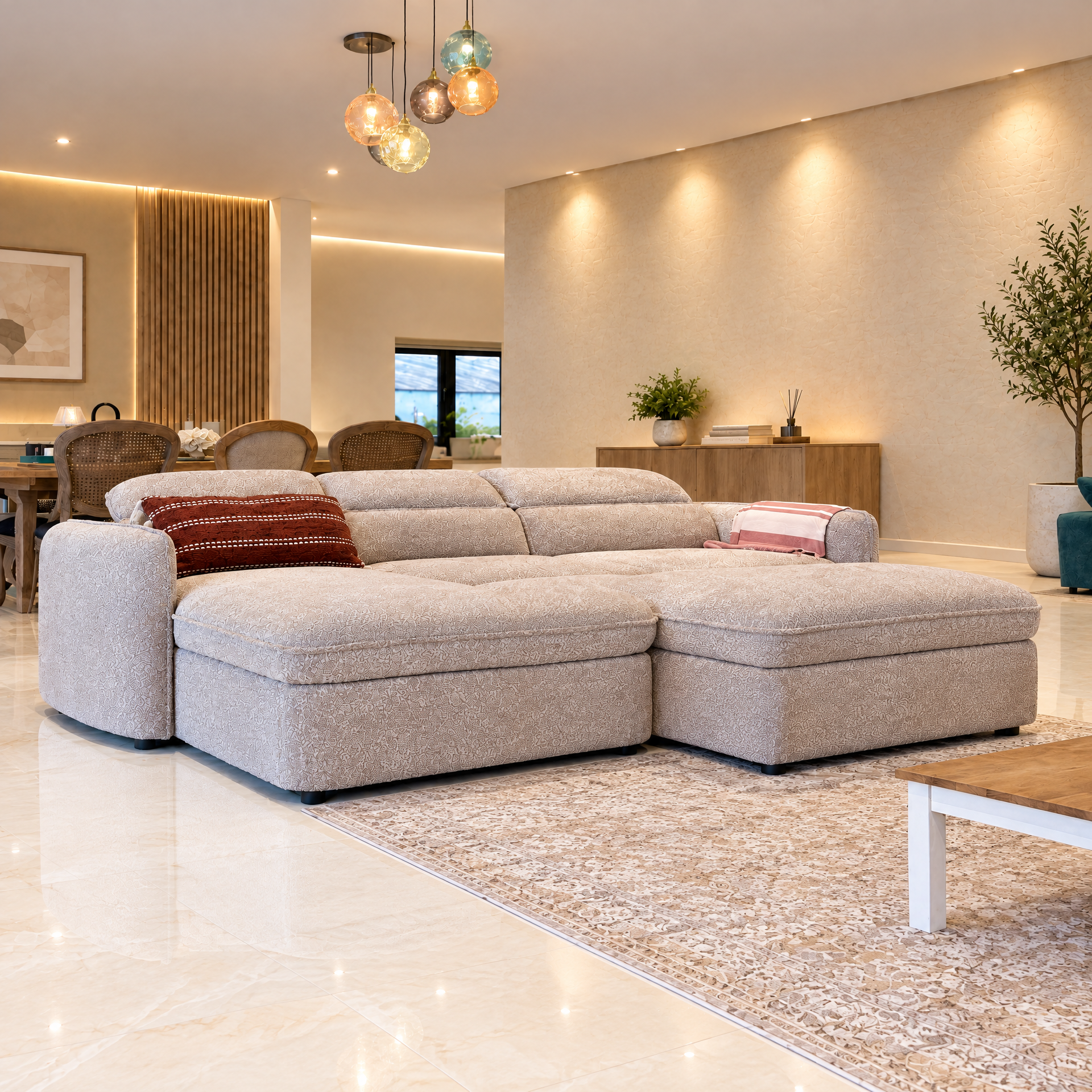 Capri L-shape corner · Beige sofa in Beige