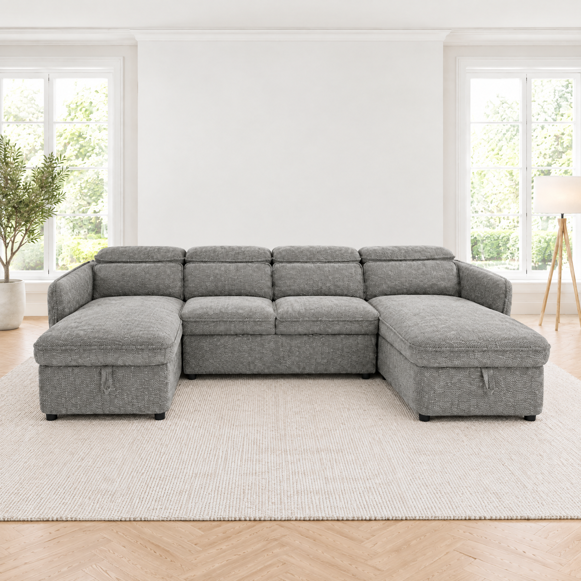 Capri U-shape corner sofa in Grey