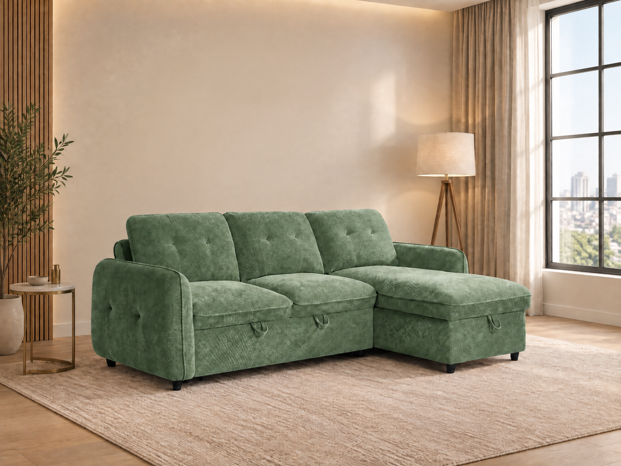 Moscow L-shape corner · Green sofa in Green