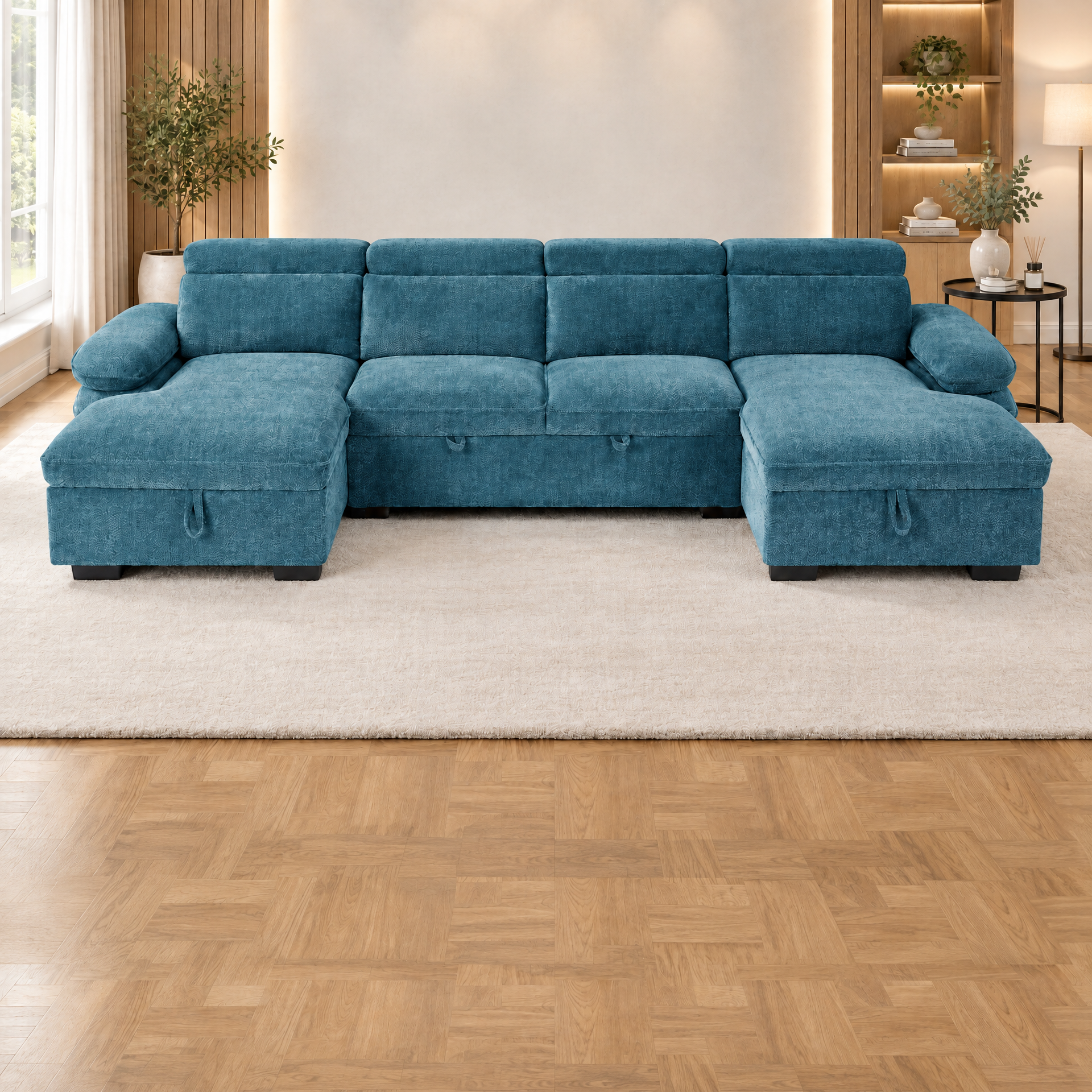 Hudson U-shape corner sofa in Blue