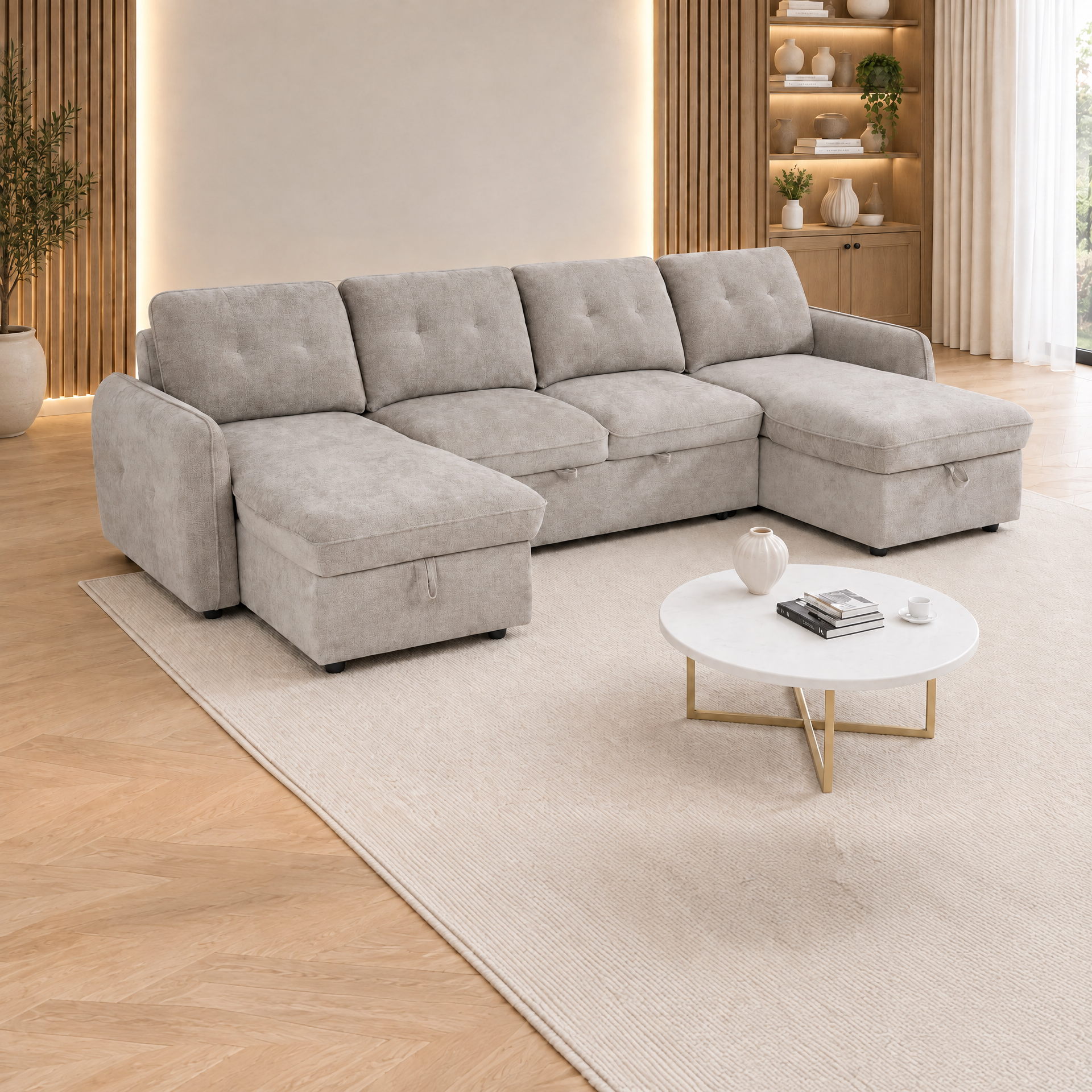 Moscow U-shape corner sofa in Beige