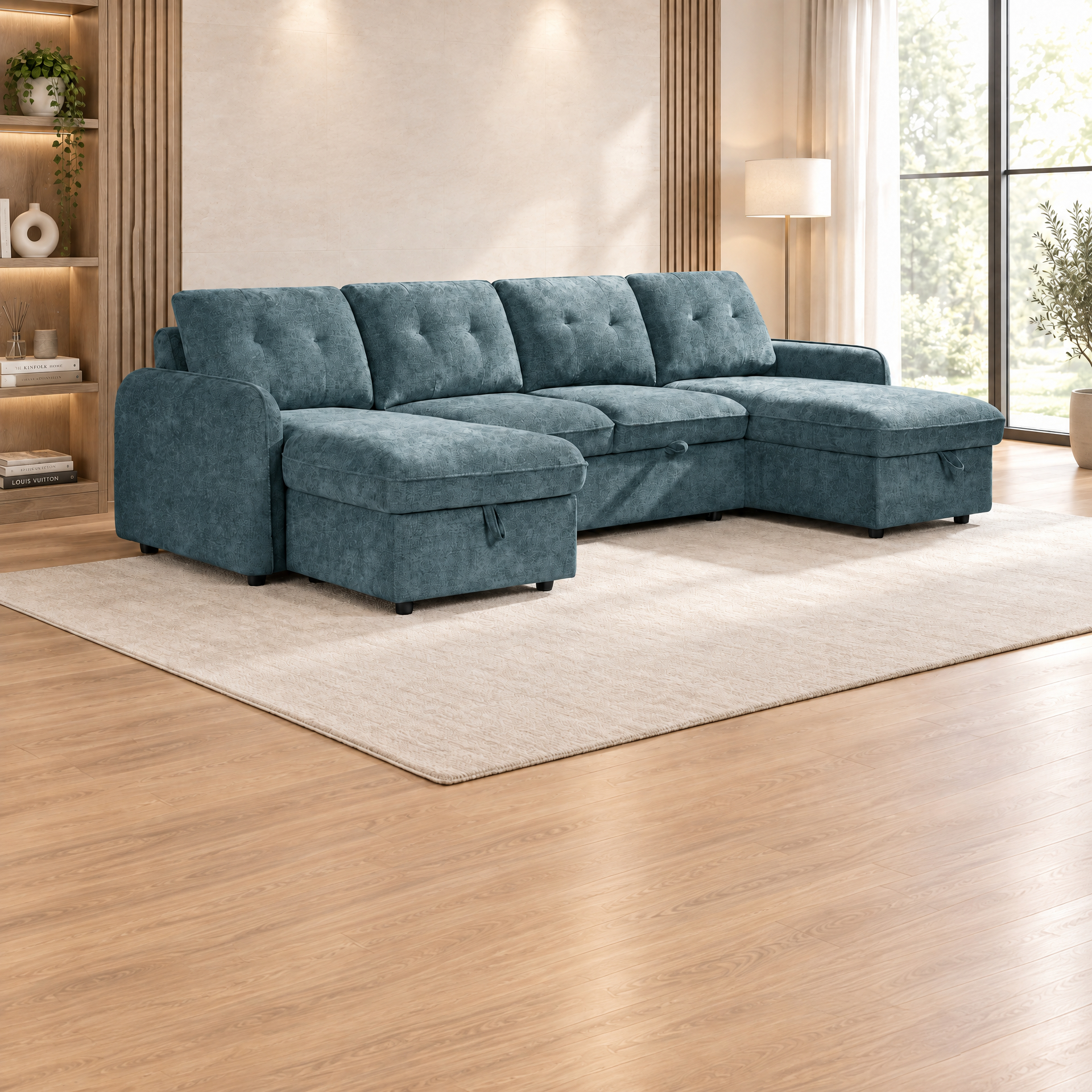 Moscow U-shape corner sofa in Blue