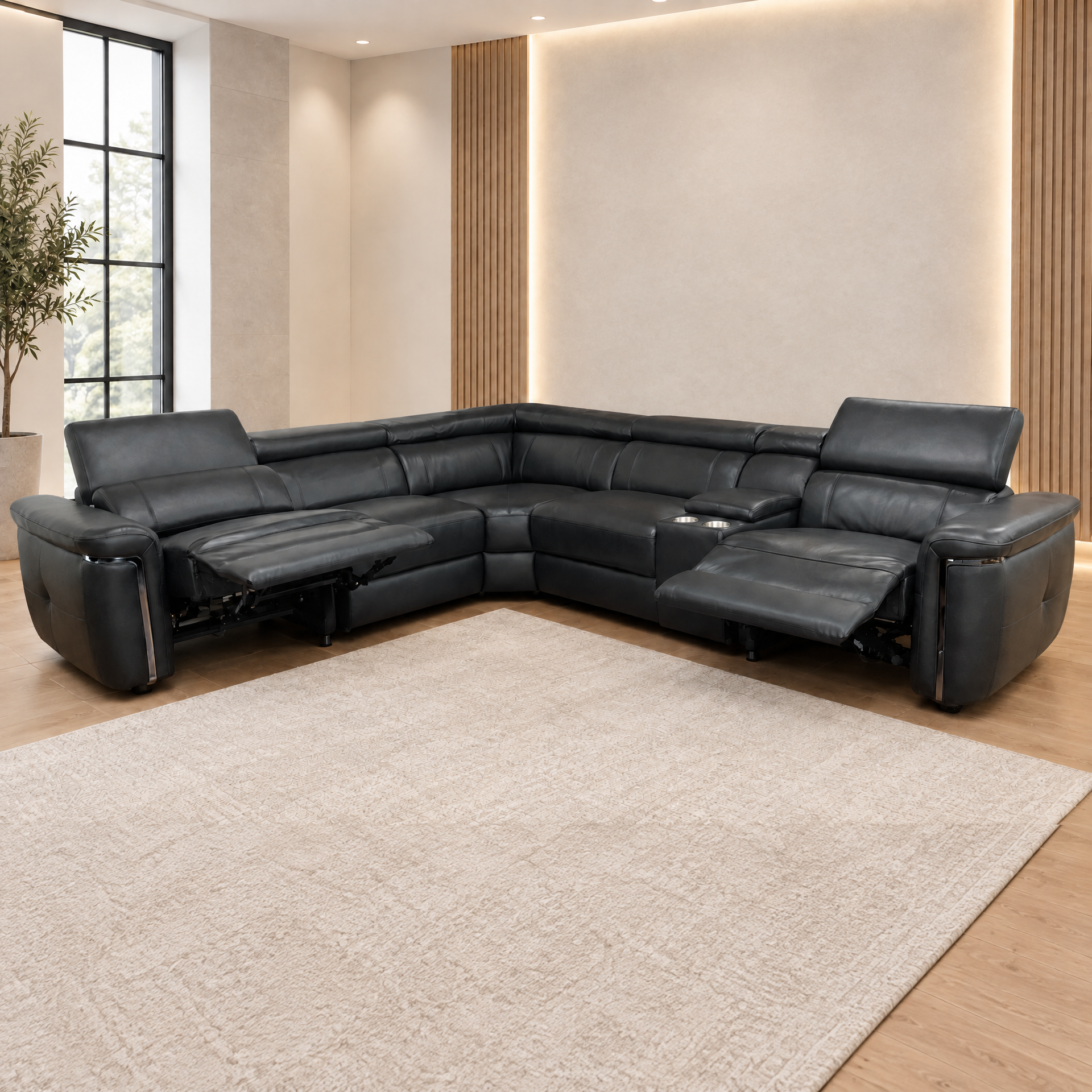 Somerville Corner sofa in Black
