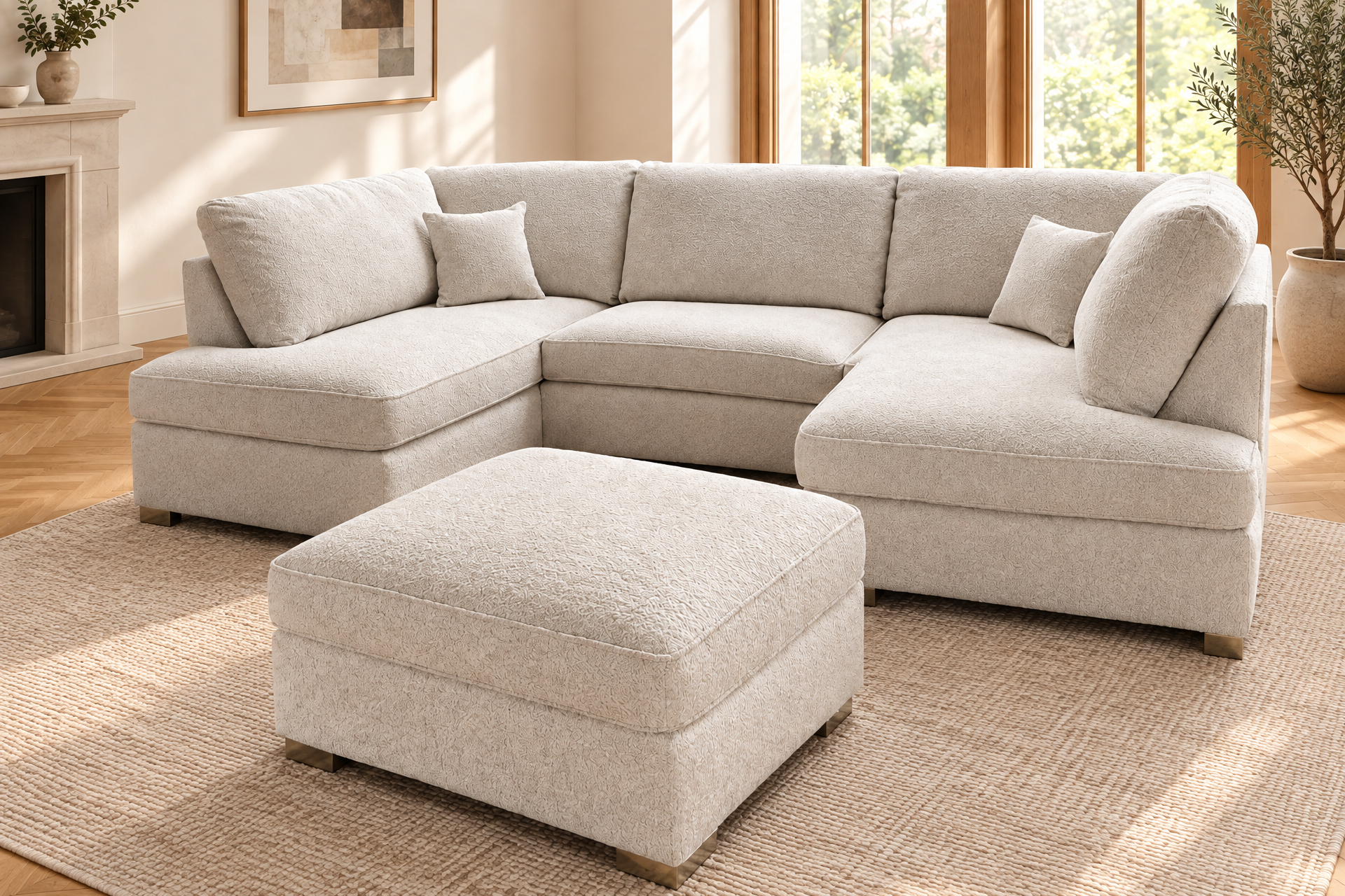 The Teddington U-shape corner sofa in Cream