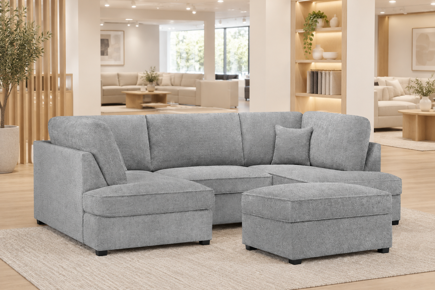 The Teddington U-shape corner sofa in Grey